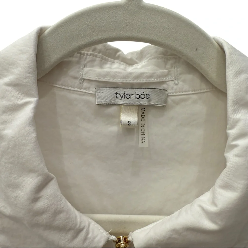 Tyler Boe White Crisp Cotton Collared Top